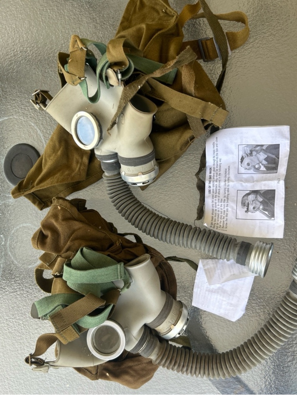 2 Youth/Child Soviet Russian USSR Military Gas Mask Soviet PDF-7 with Bag